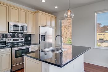 Fully equipped kitchen with modern appliances